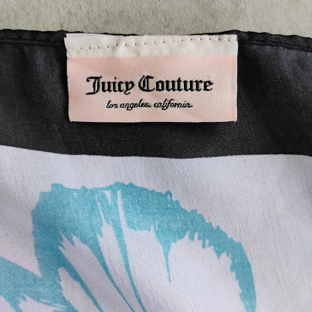 Juicy Couture Butterfly Scarf White Pink Purple Y2K Feminine Whimsical‎ Silk